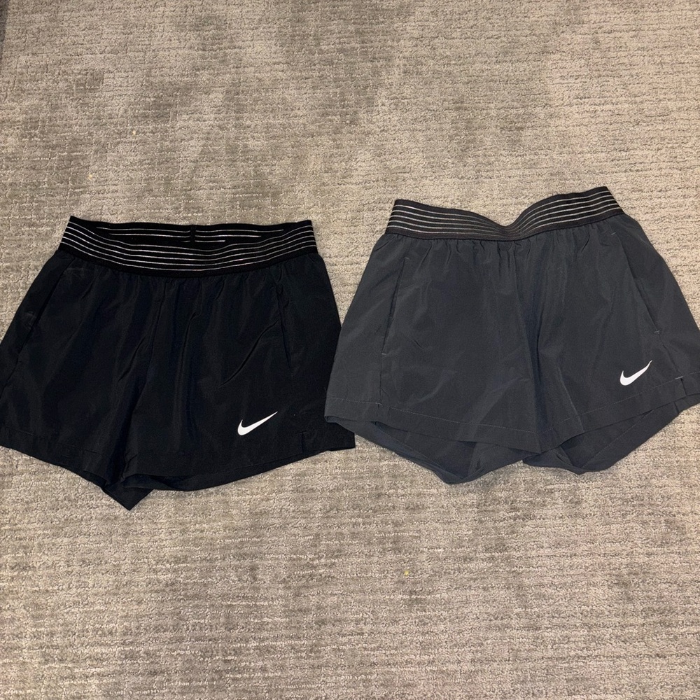 Womens Nike athletic running shorts black and grey bundle Size XS (fits a small)